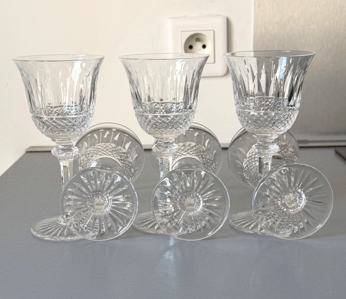 6 Verres à Vin en Cristal Saint Louis modèle Tommy-photo-4
