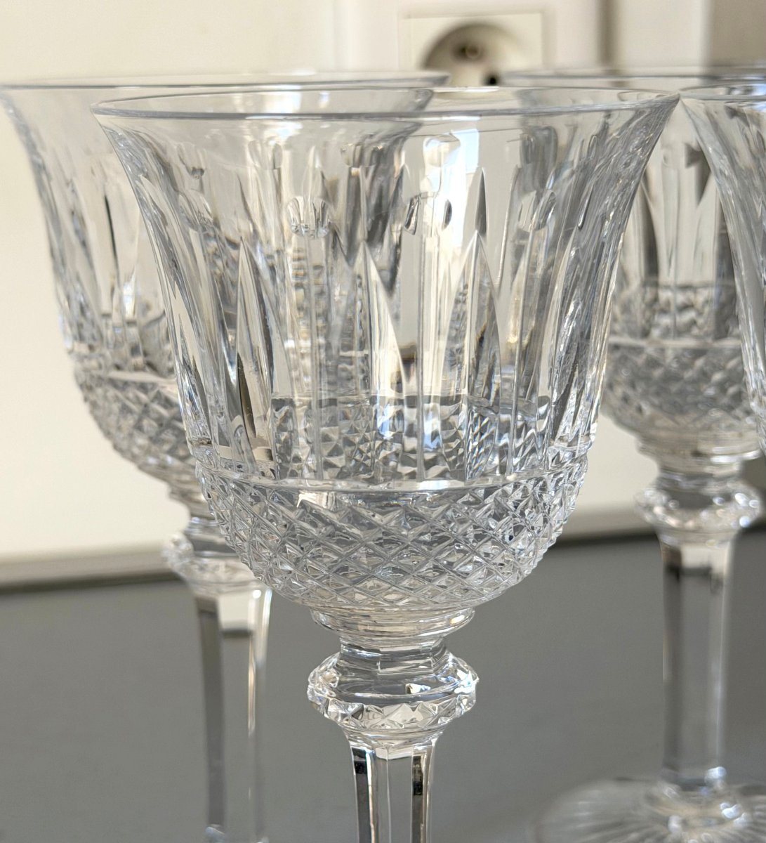 6 Verres à Vin en Cristal Saint Louis modèle Tommy-photo-3