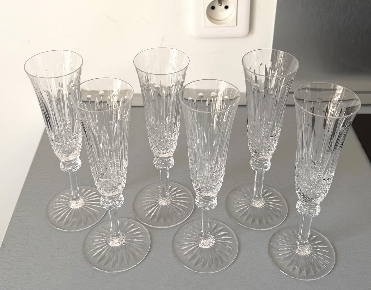6 Flûtes à Champagne en Cristal Saint Louis modèle Tommy-photo-3
