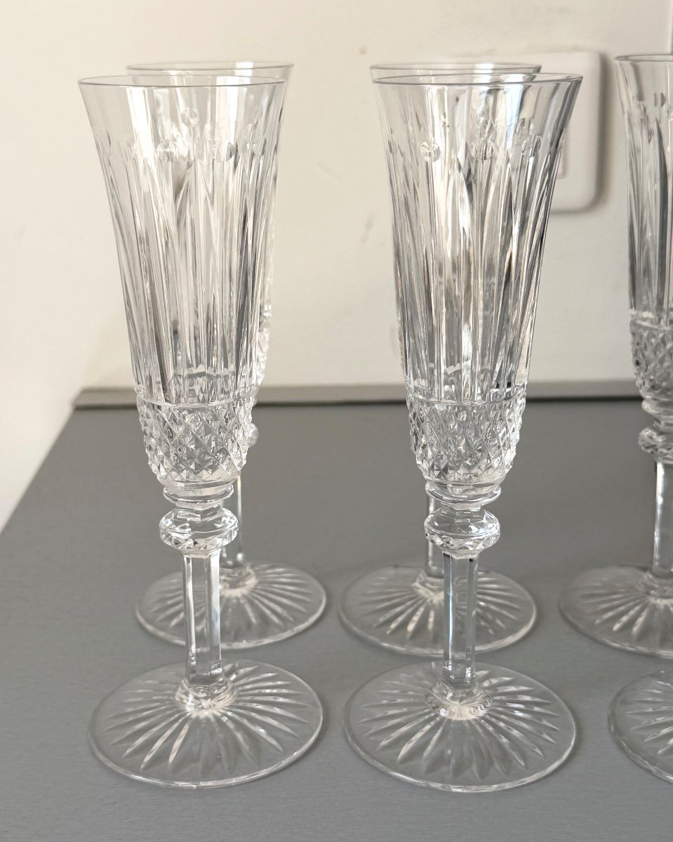 6 Flûtes à Champagne en Cristal Saint Louis modèle Tommy-photo-1