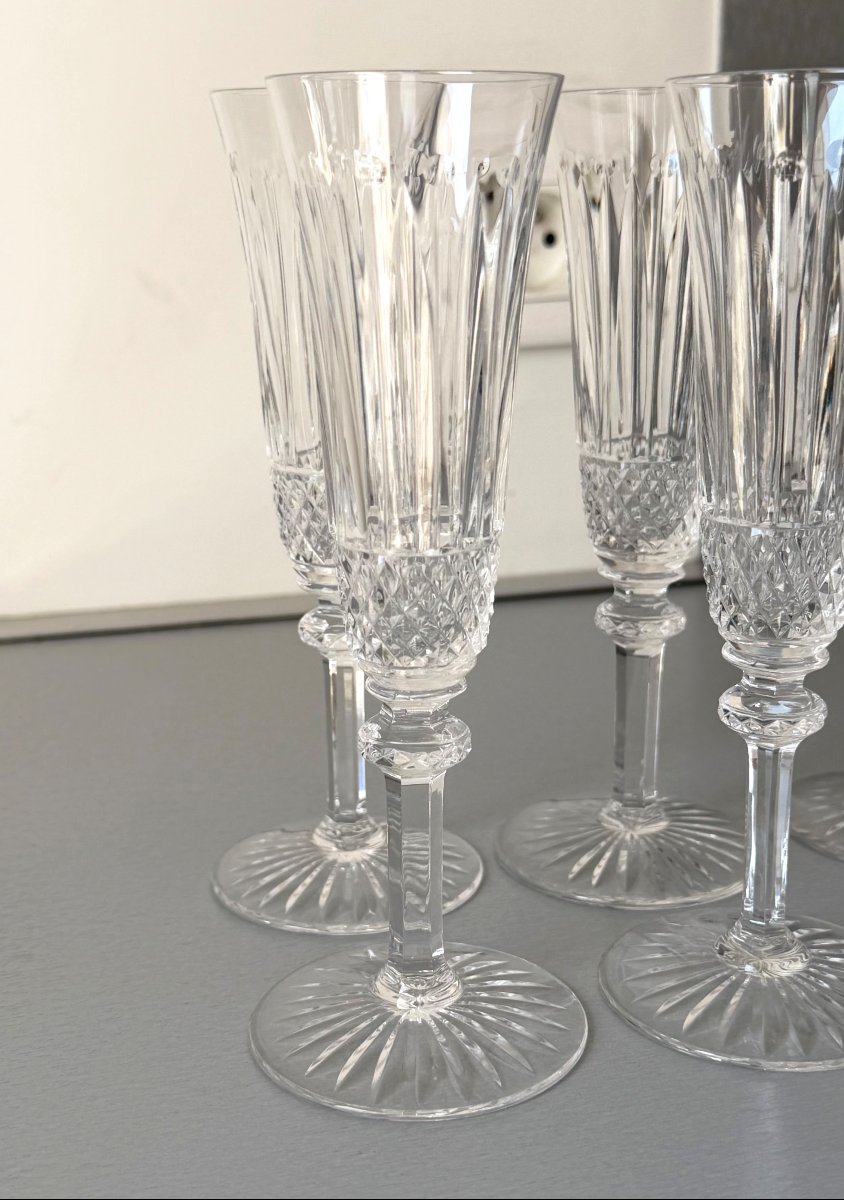 6 Flûtes à Champagne en Cristal Saint Louis modèle Tommy-photo-2