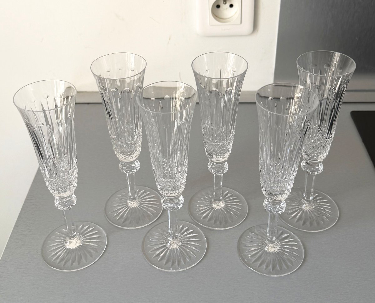 6 Flûtes à Champagne en Cristal Saint Louis modèle Tommy-photo-3