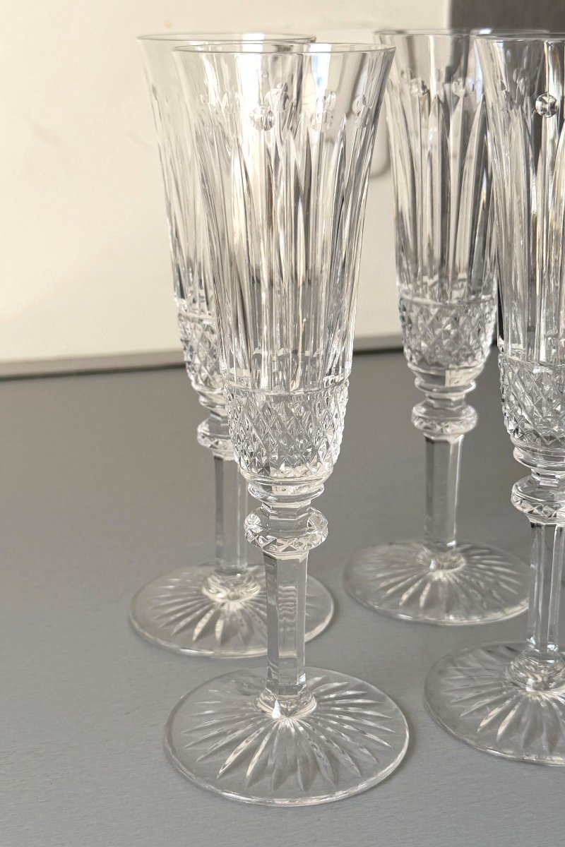 6 Flûtes à Champagne en Cristal Saint Louis modèle Tommy-photo-2