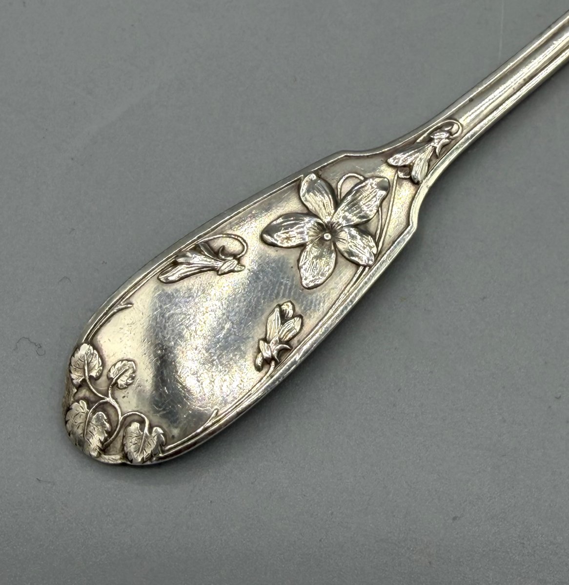 Pelle à Tarte / Gâteau Art Nouveau en Argent Massif Hack Charles & Hourdequin Achille-photo-3