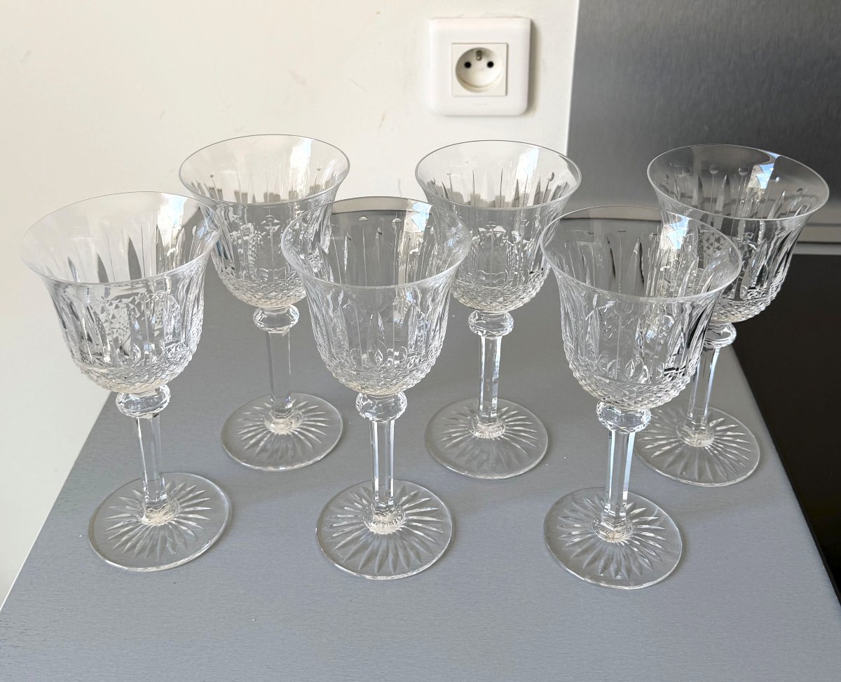 6 Saint Louis Crystal Water Glasses, Tommy Model-photo-3