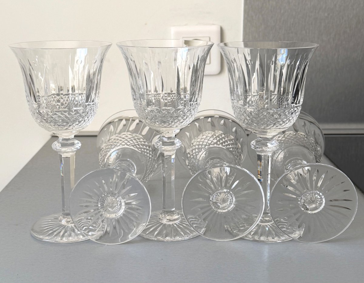 6 Saint Louis Crystal Water Glasses, Tommy Model-photo-4