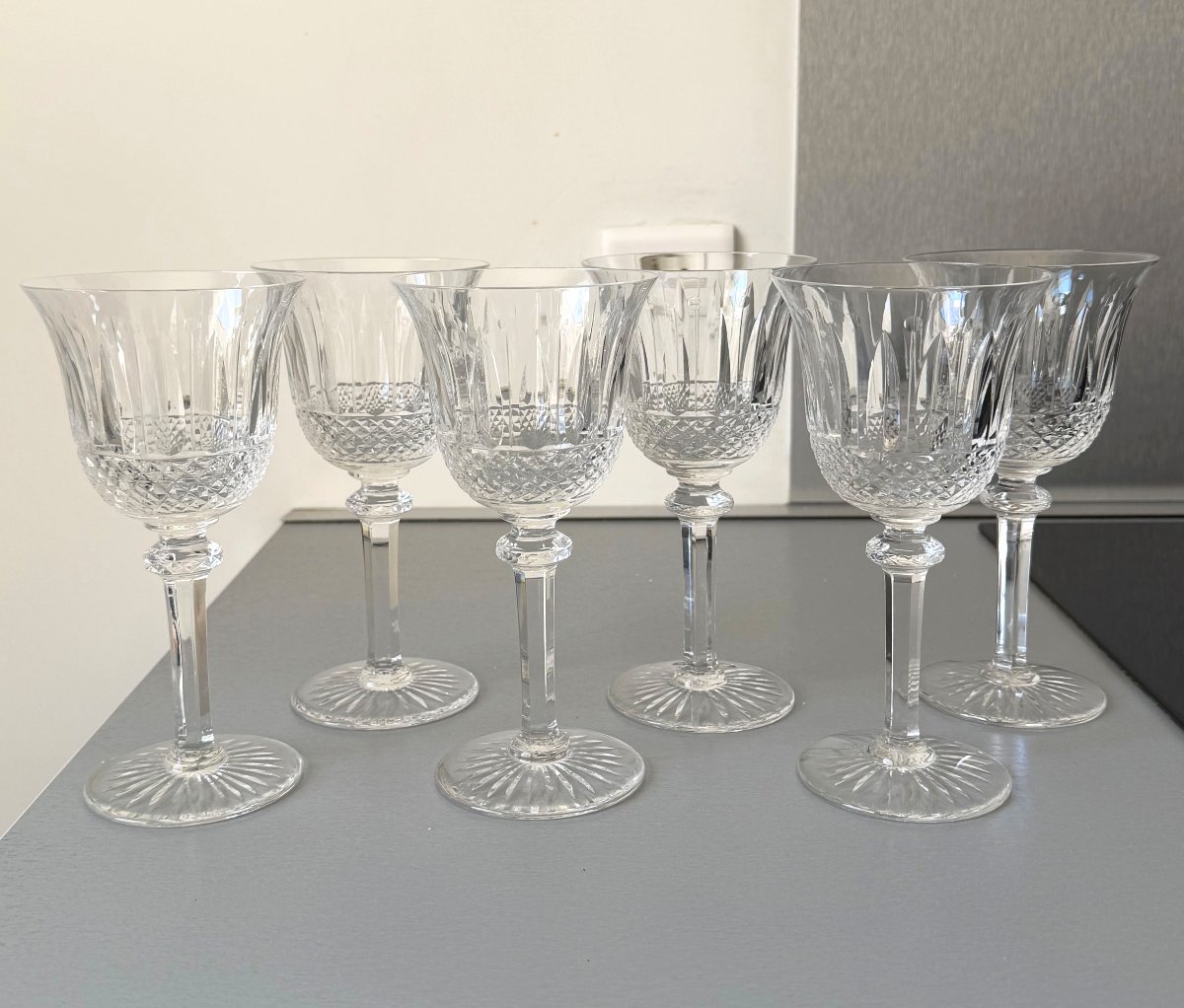 6 Verres à Eau en Cristal Saint Louis modèle Tommy
