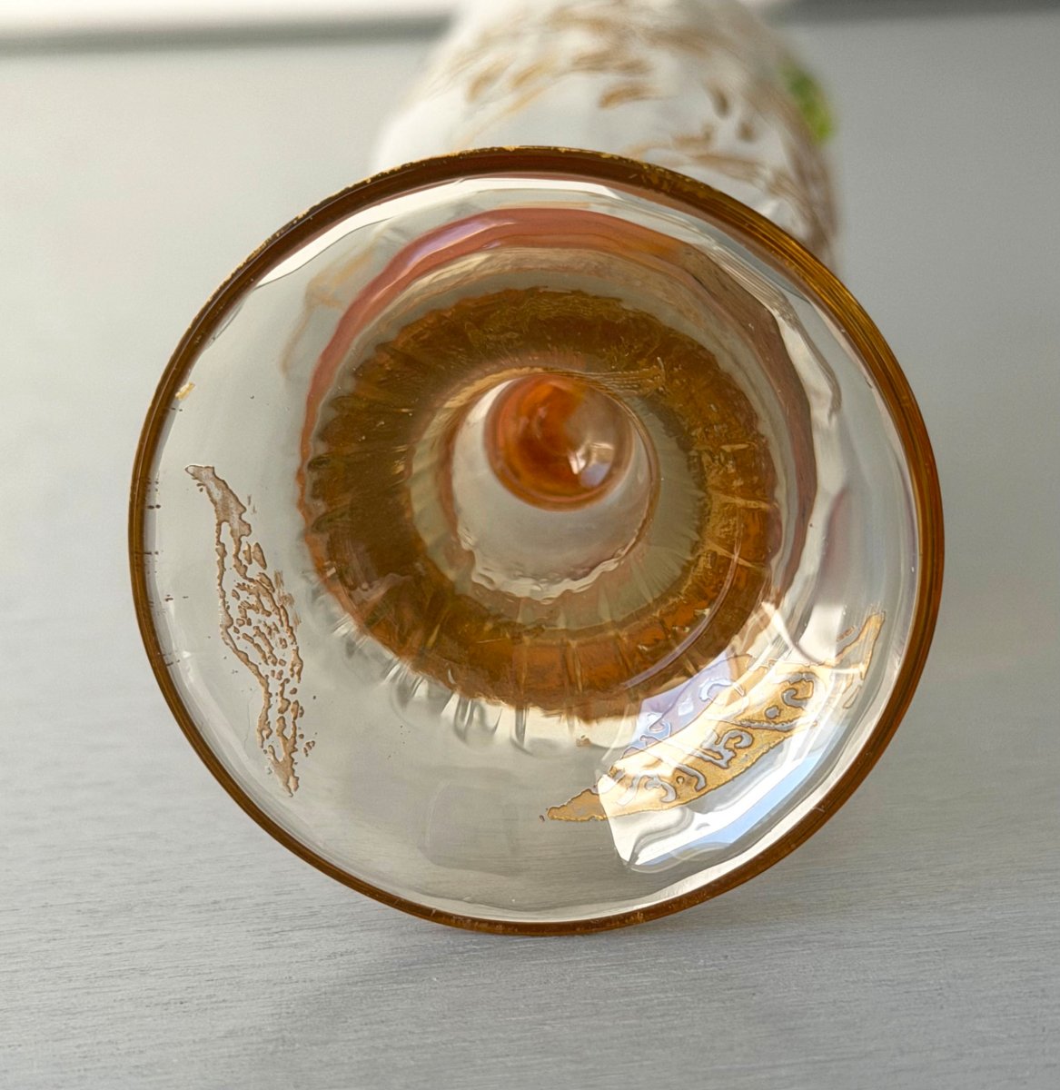 Flute à Champagne Art Nouveau aux Chrysanthèmes Cristallerie Emile Gallé Nancy-photo-7