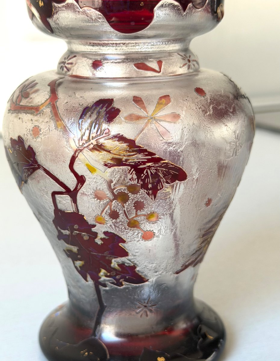 Vase Art Nouveau Japonisant signé Vallerysthal-photo-5