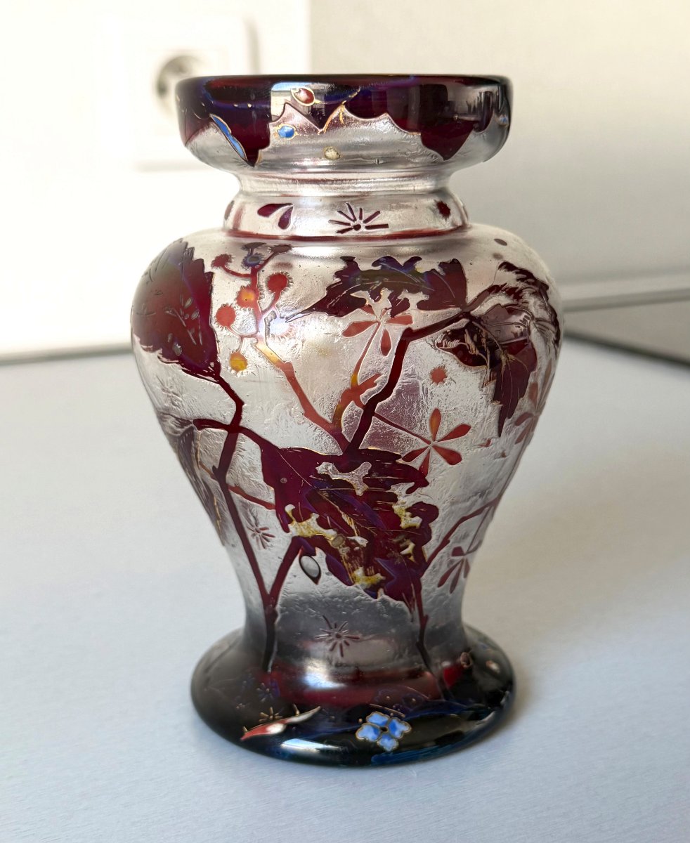 Vase Art Nouveau Japonisant signé Vallerysthal
