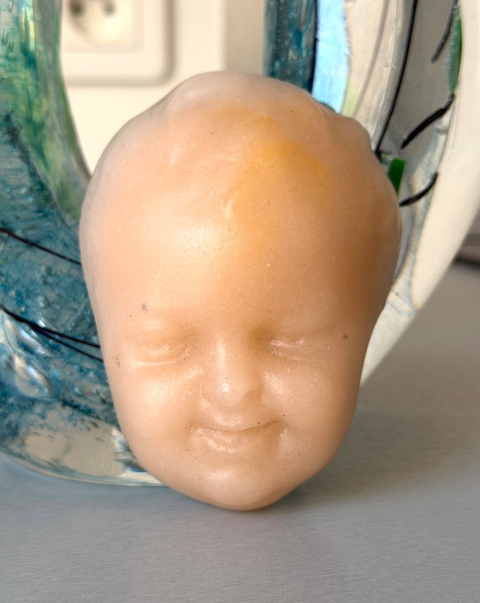 "child's Head" Glass Paste Mask By Georges Despret, Art Nouveau