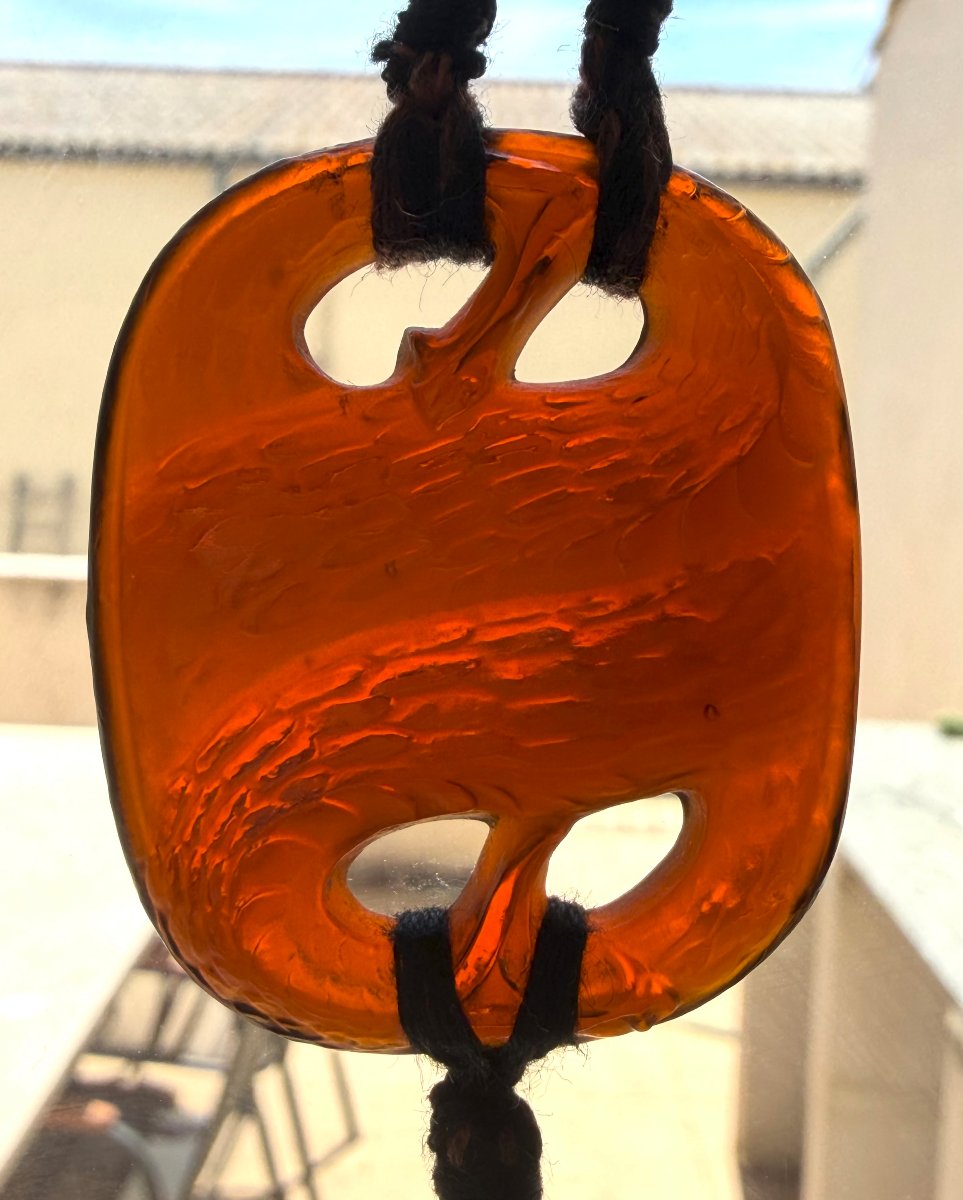 René Lalique Art Deco "snakes" Pendant-photo-3