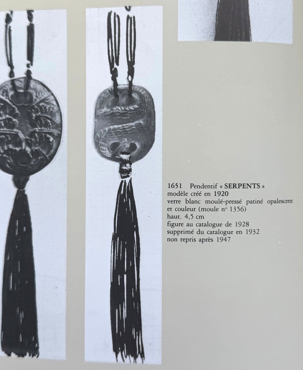 René Lalique Art Deco "snakes" Pendant-photo-4