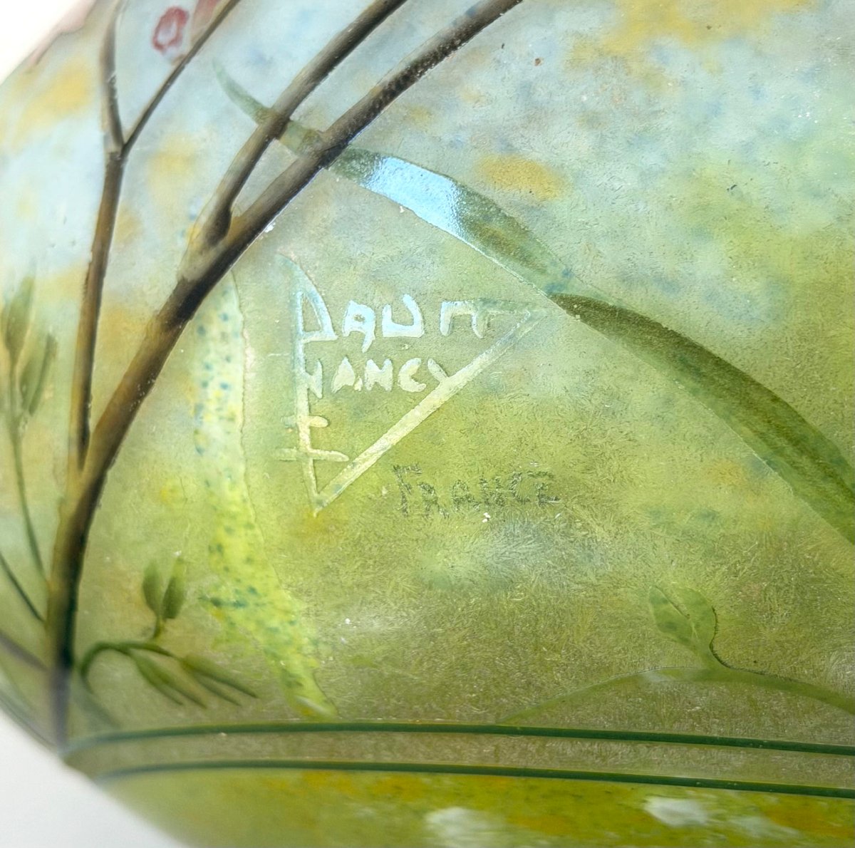 Imposant vase Art Nouveau aux Daphnés Daum Nancy-photo-7