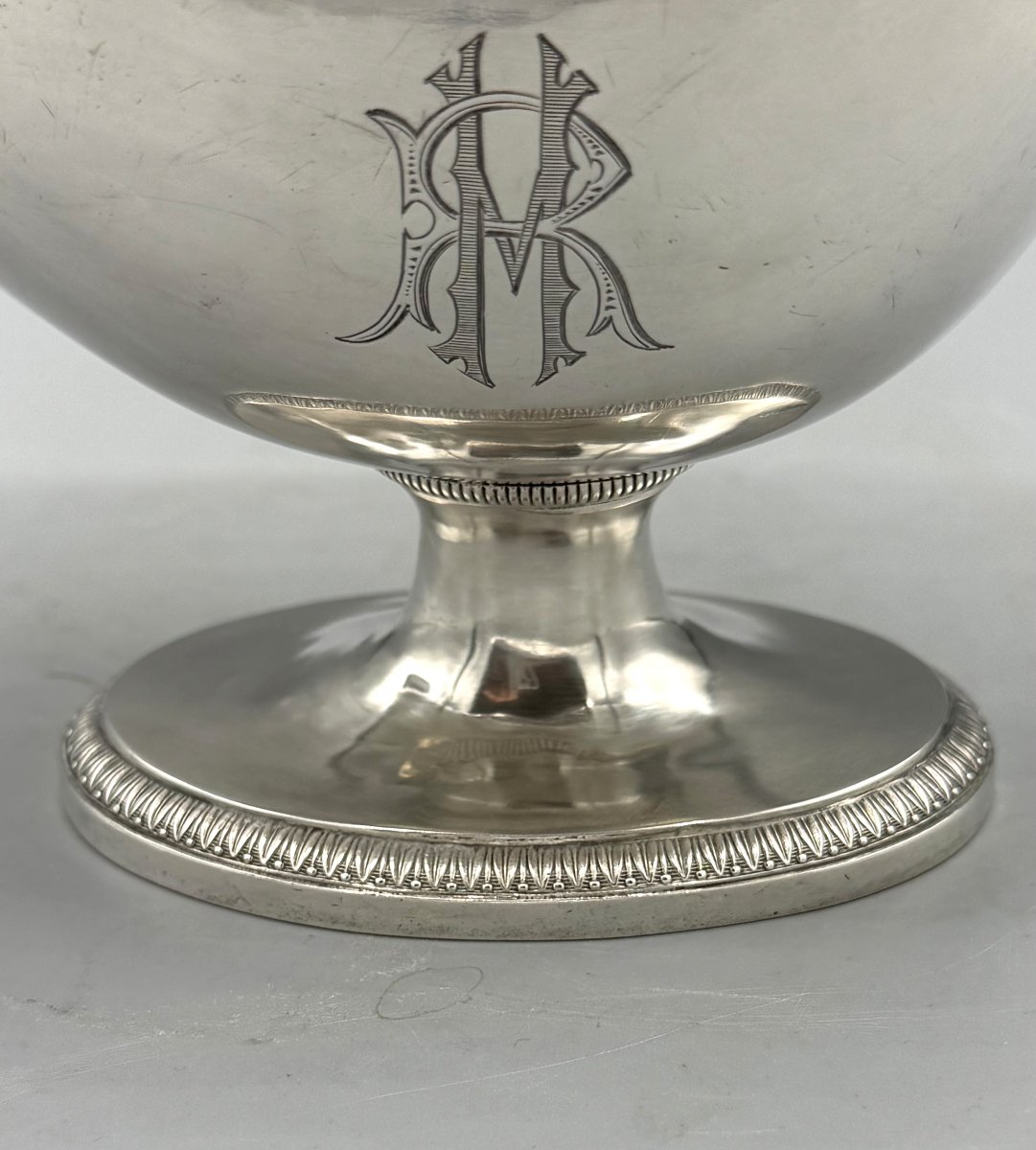 Solid Silver Saucière In The Empire Style By Silversmith J. A. B., Paris-photo-5