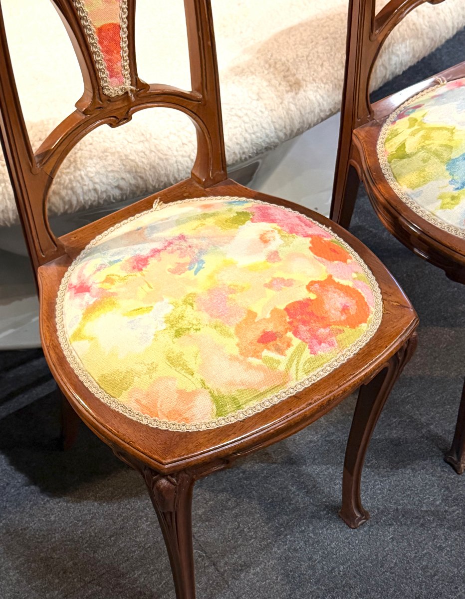Pair Of Art Nouveau Chairs Era Majorelle Guimard-photo-1