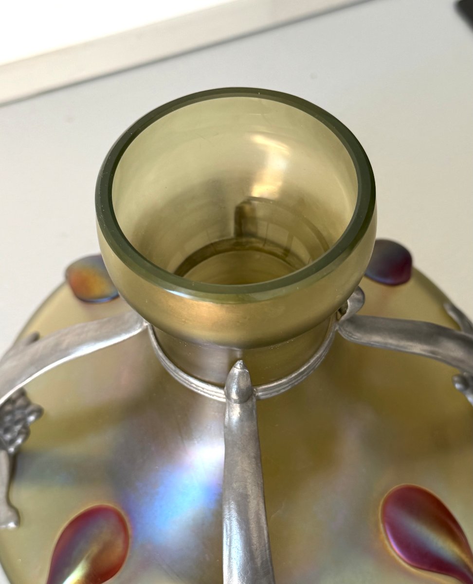 Art Nouveau Vase In Iridescent Glass By Loetz And Van Hauten-photo-4