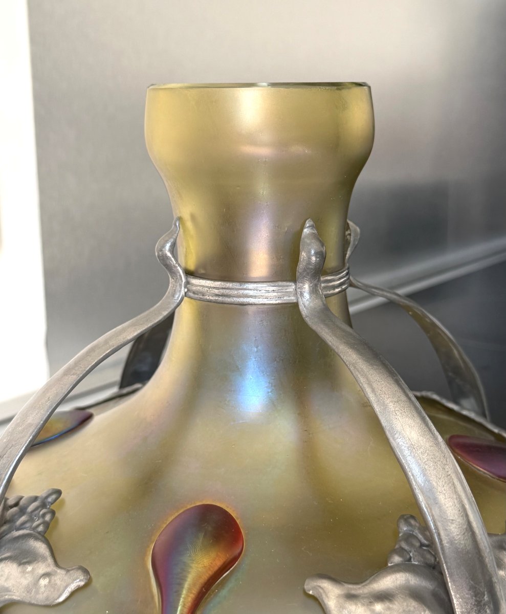 Art Nouveau Vase In Iridescent Glass By Loetz And Van Hauten-photo-1