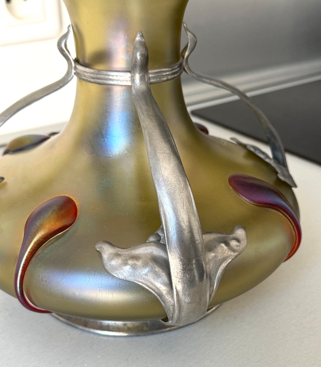 Art Nouveau Vase In Iridescent Glass By Loetz And Van Hauten-photo-3