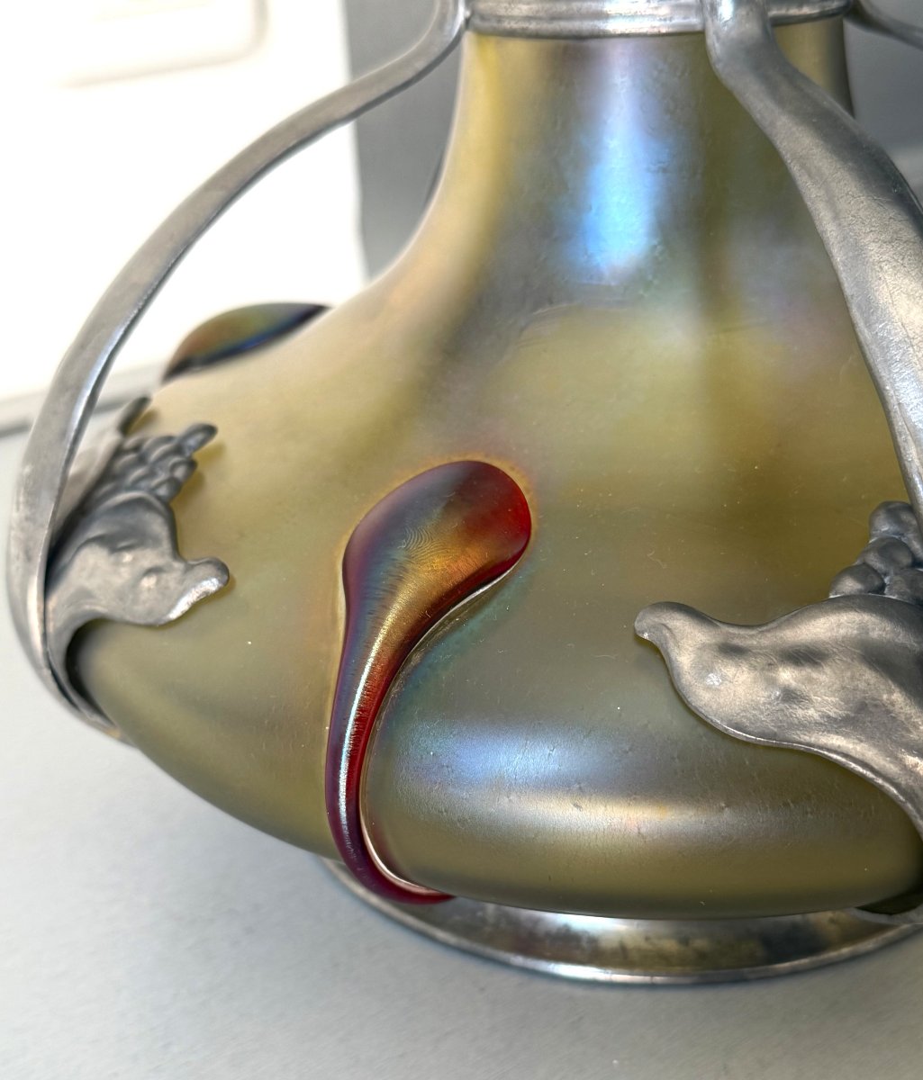 Art Nouveau Vase In Iridescent Glass By Loetz And Van Hauten-photo-4