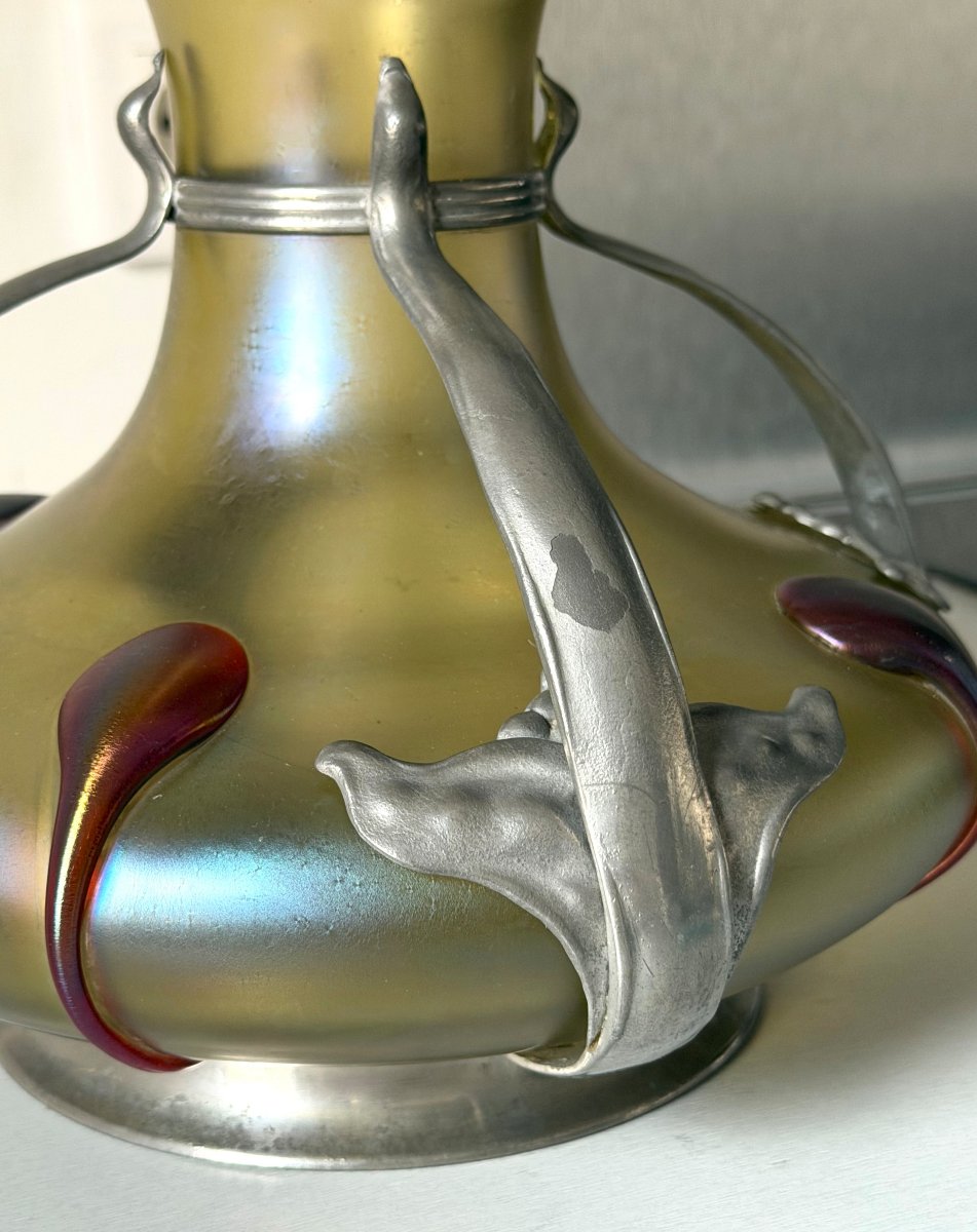 Art Nouveau Vase In Iridescent Glass By Loetz And Van Hauten-photo-5
