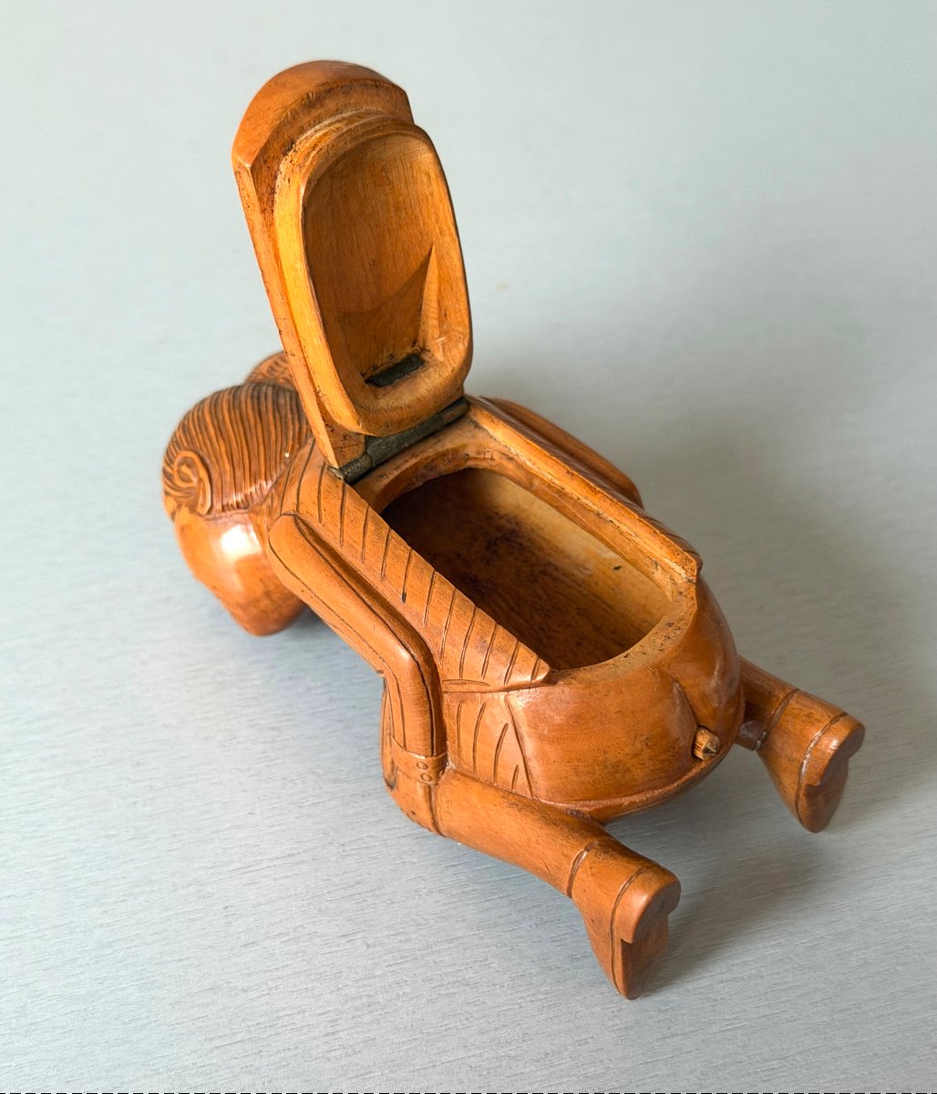 Carved Boxwood Snuff Box "crotteux" Siamese Twins, Early 19th Century-photo-1