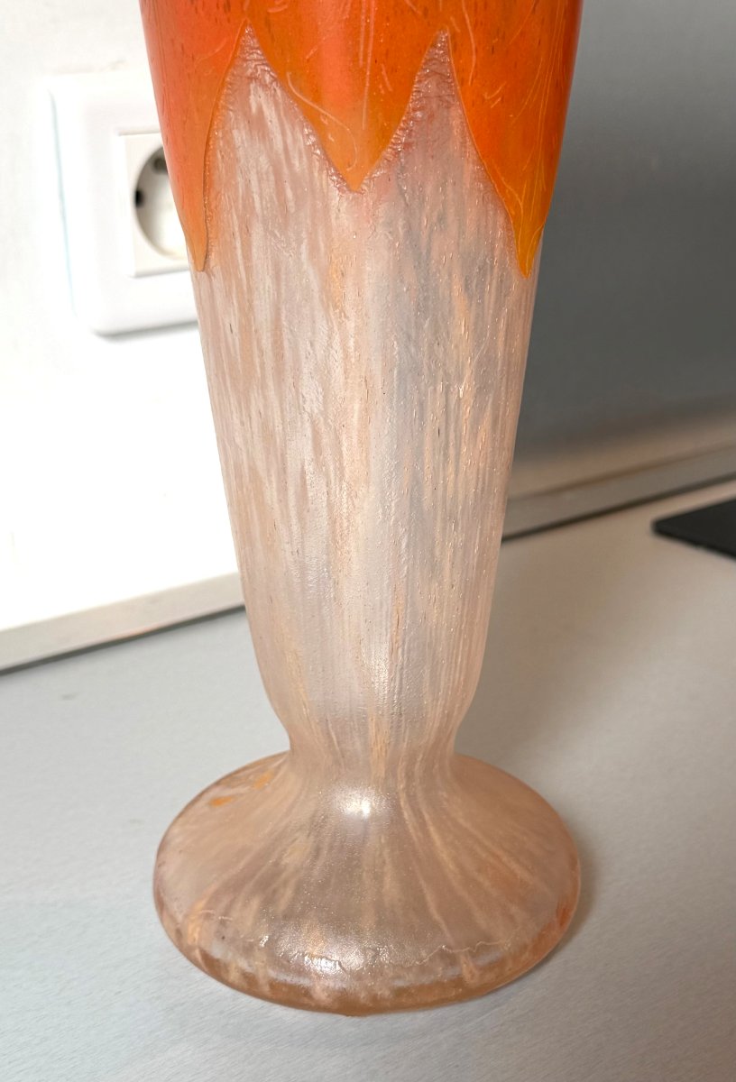 Vase Art Déco "Feuilles d'oseille" Schneider - Le Verre Français-photo-2