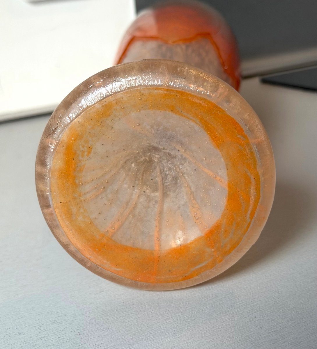 Vase Art Déco "Feuilles d'oseille" Schneider - Le Verre Français-photo-7
