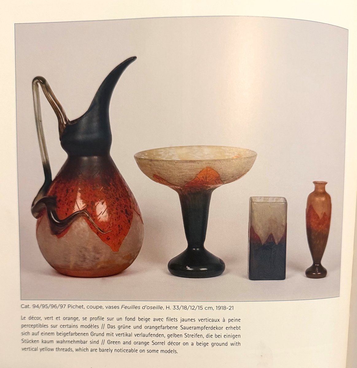 Vase Art Déco "Feuilles d'oseille" Schneider - Le Verre Français-photo-8