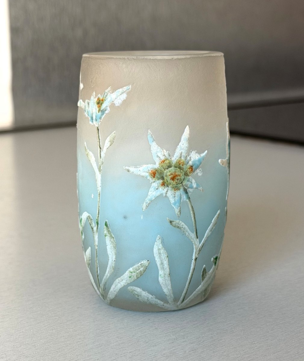 Daum Nancy "edelweiss" Art Nouveau Vase-photo-2