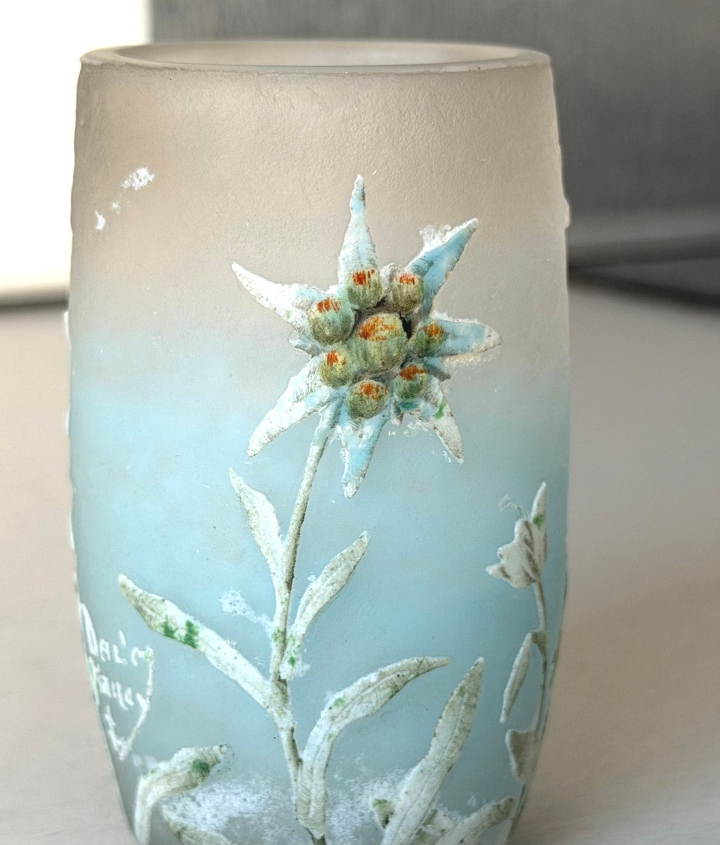 Daum Nancy "edelweiss" Art Nouveau Vase-photo-1