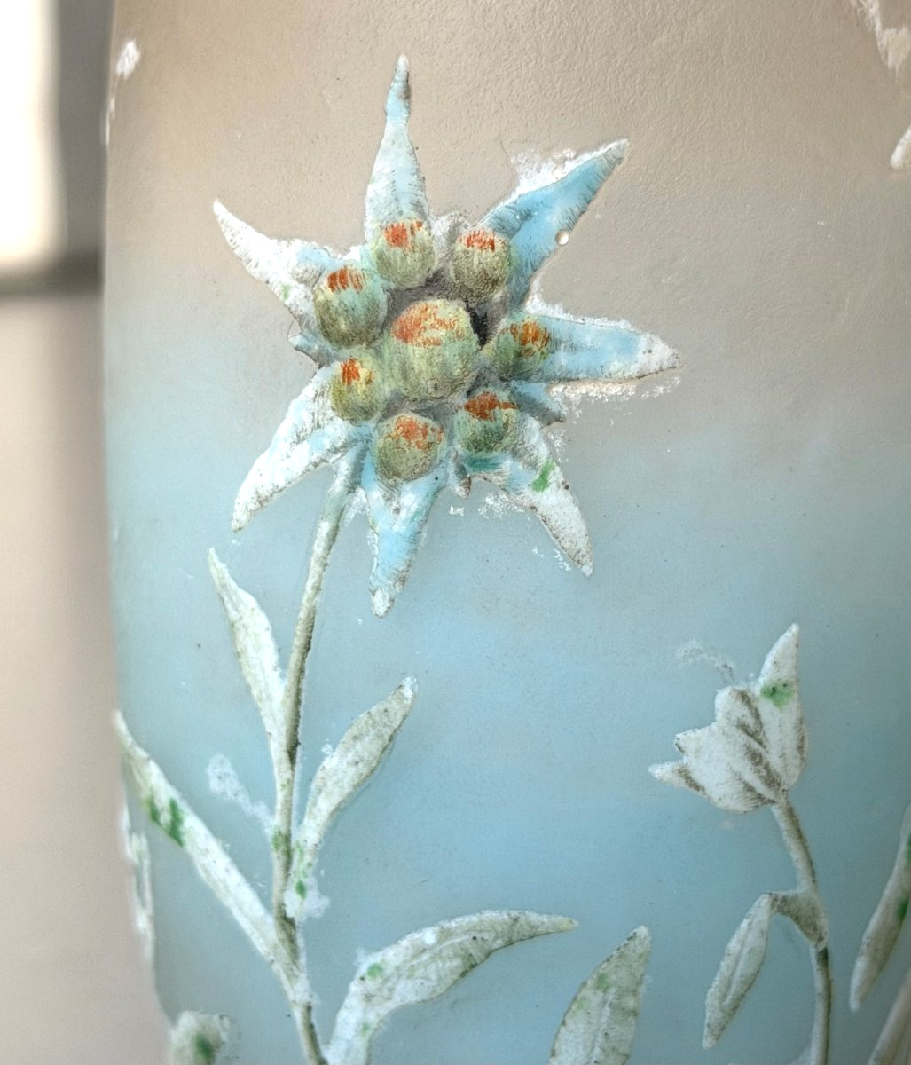 Daum Nancy "edelweiss" Art Nouveau Vase-photo-5