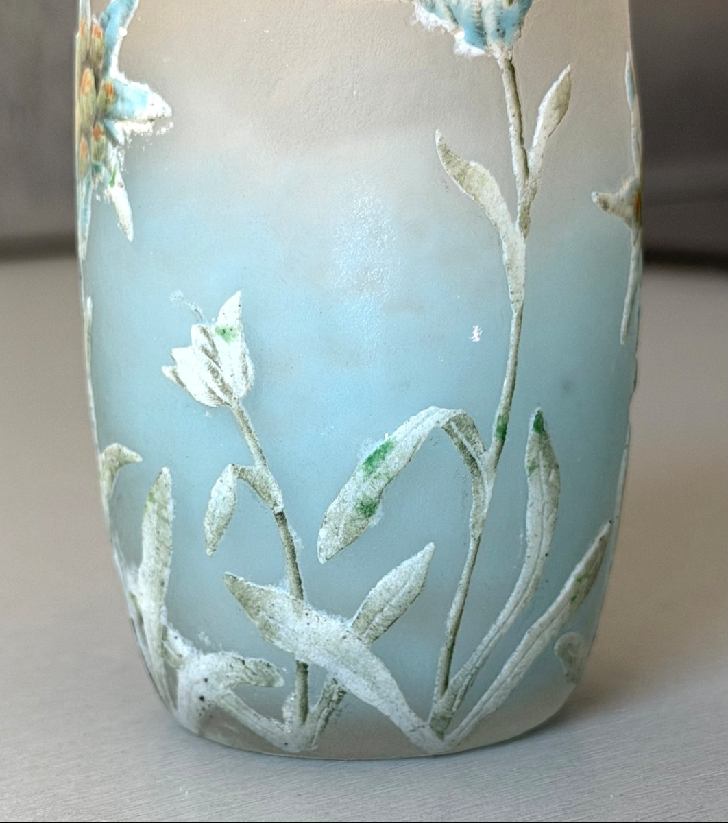 Daum Nancy "edelweiss" Art Nouveau Vase-photo-6