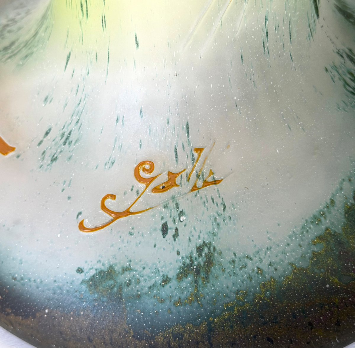 Large Art Nouveau Vase By émile Gallé, "pine Cones," With Intercalary Stains-photo-6