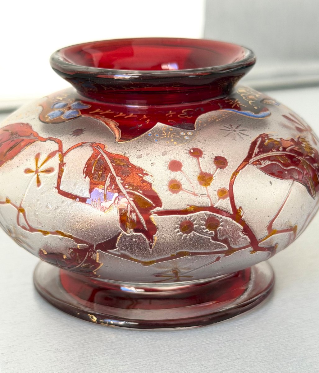 Vase Art Nouveau Japonisant signé Vallerysthal-photo-1