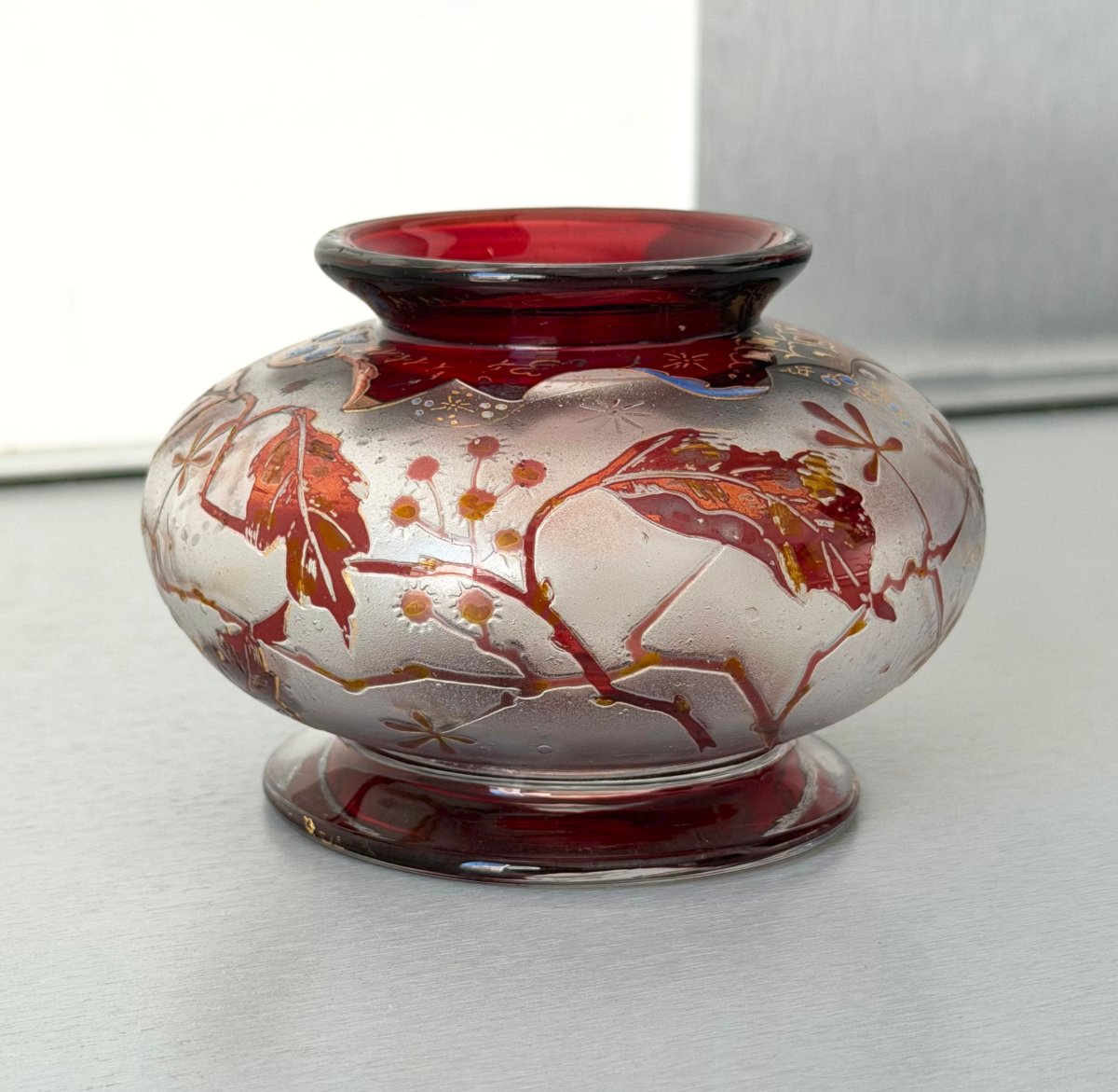 Vase Art Nouveau Japonisant signé Vallerysthal
