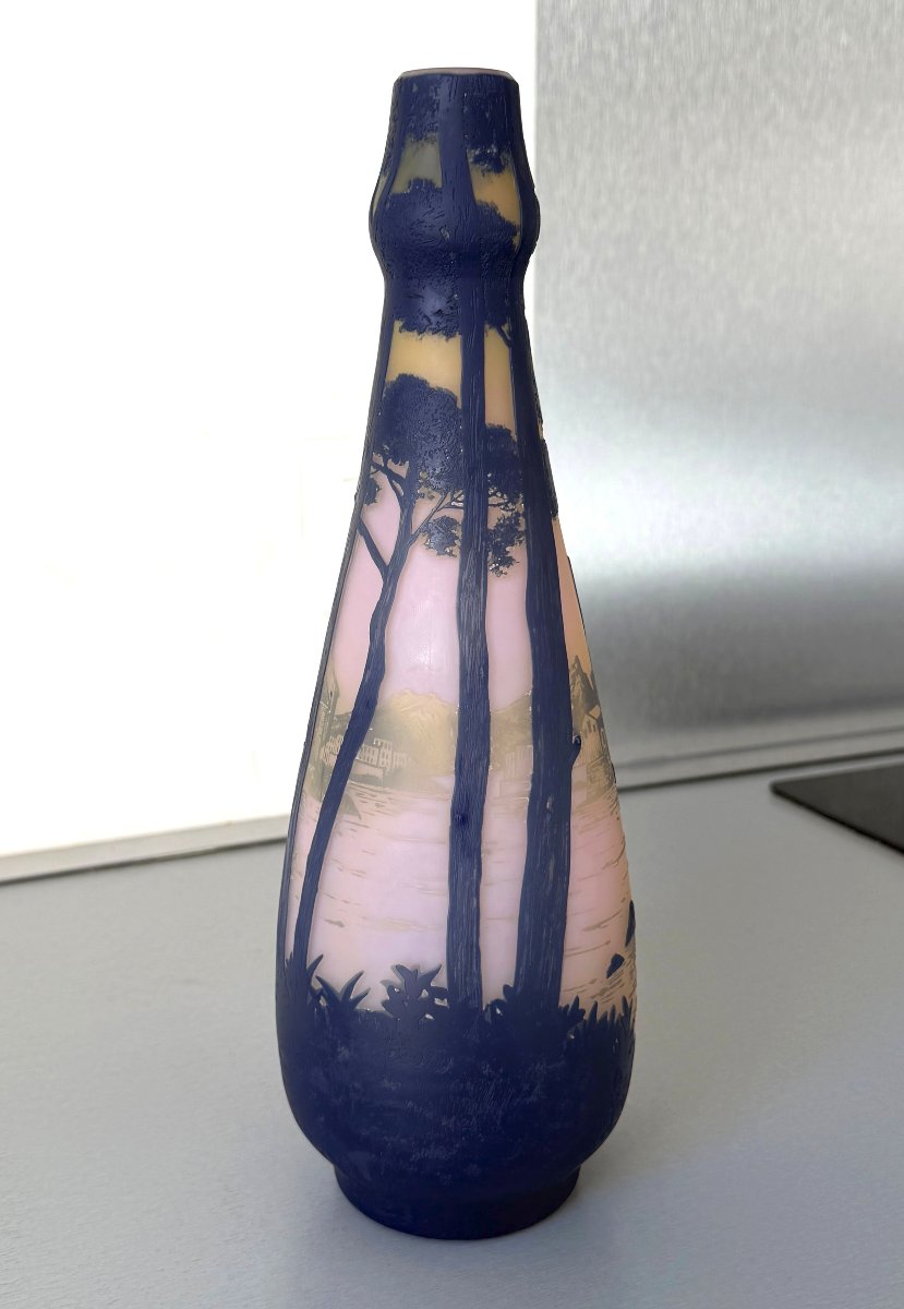 Art Nouveau Vase Signed "de Vez" (cristallerie De Pantin)-photo-3