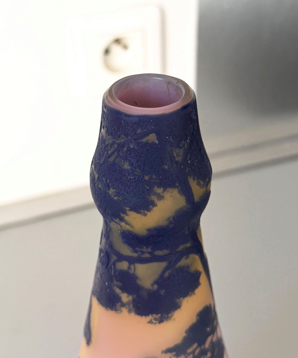 Art Nouveau Vase Signed "de Vez" (cristallerie De Pantin)-photo-4