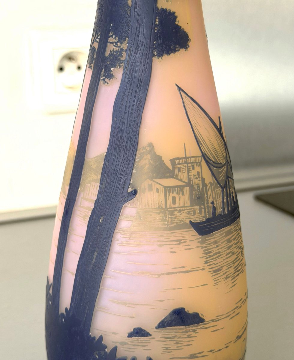 Art Nouveau Vase Signed "de Vez" (cristallerie De Pantin)-photo-5