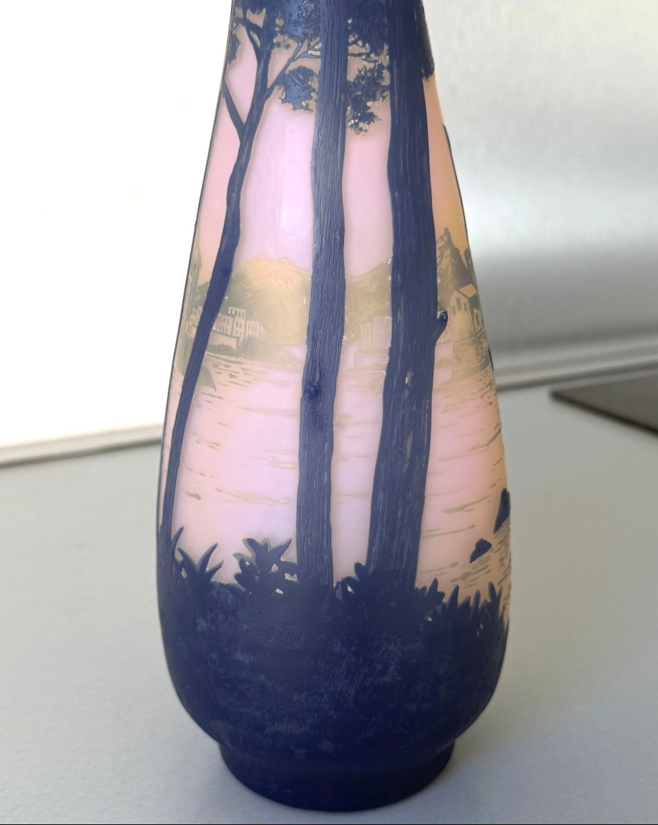 Art Nouveau Vase Signed "de Vez" (cristallerie De Pantin)-photo-4
