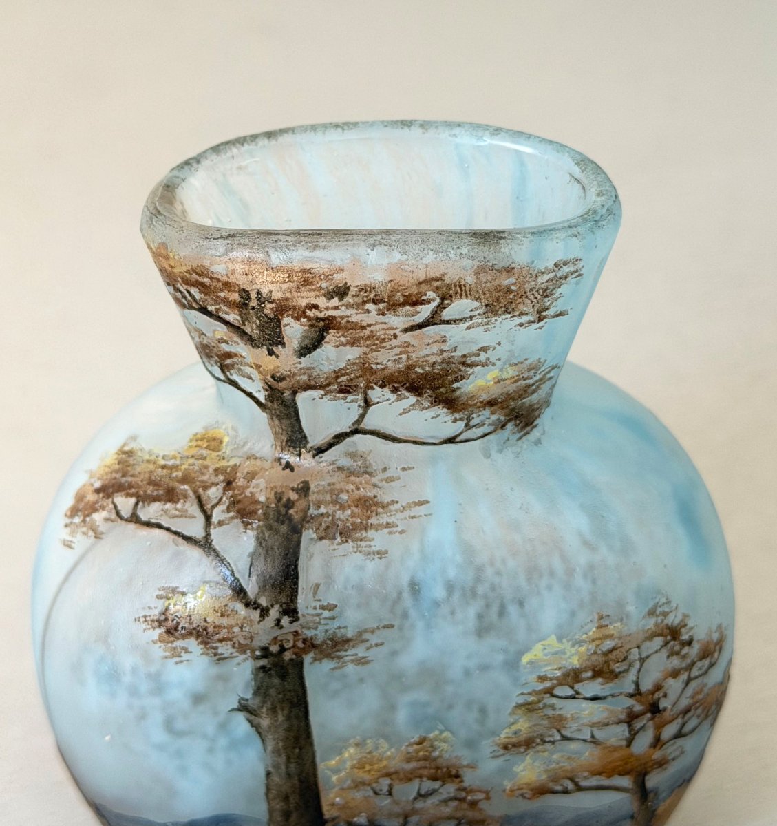 Art Nouveau Vase With A Rural Landscape Design By Daum Nancy-photo-4