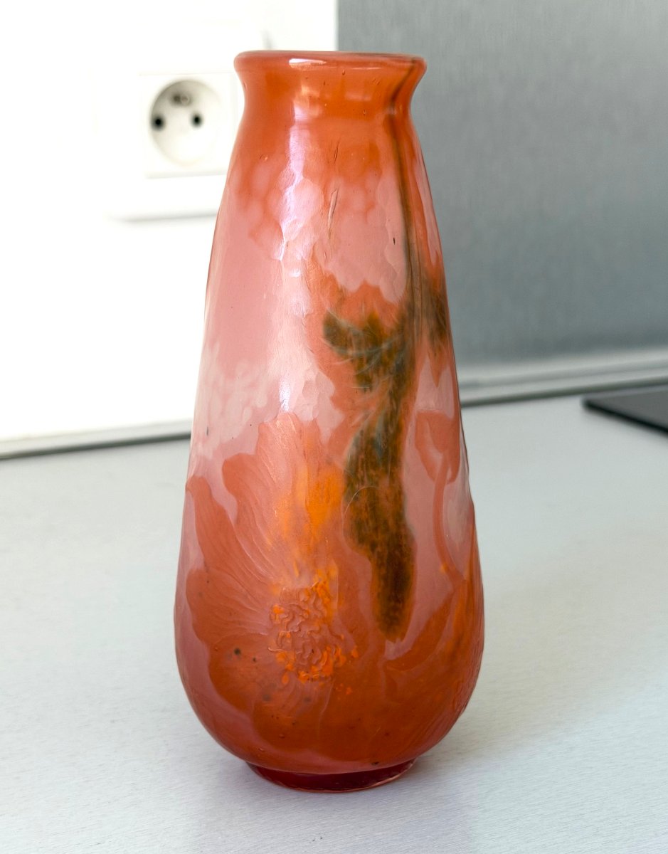 Rare vase Art Nouveau à décor Intercalaire Emile Gallé à Nancy-photo-3