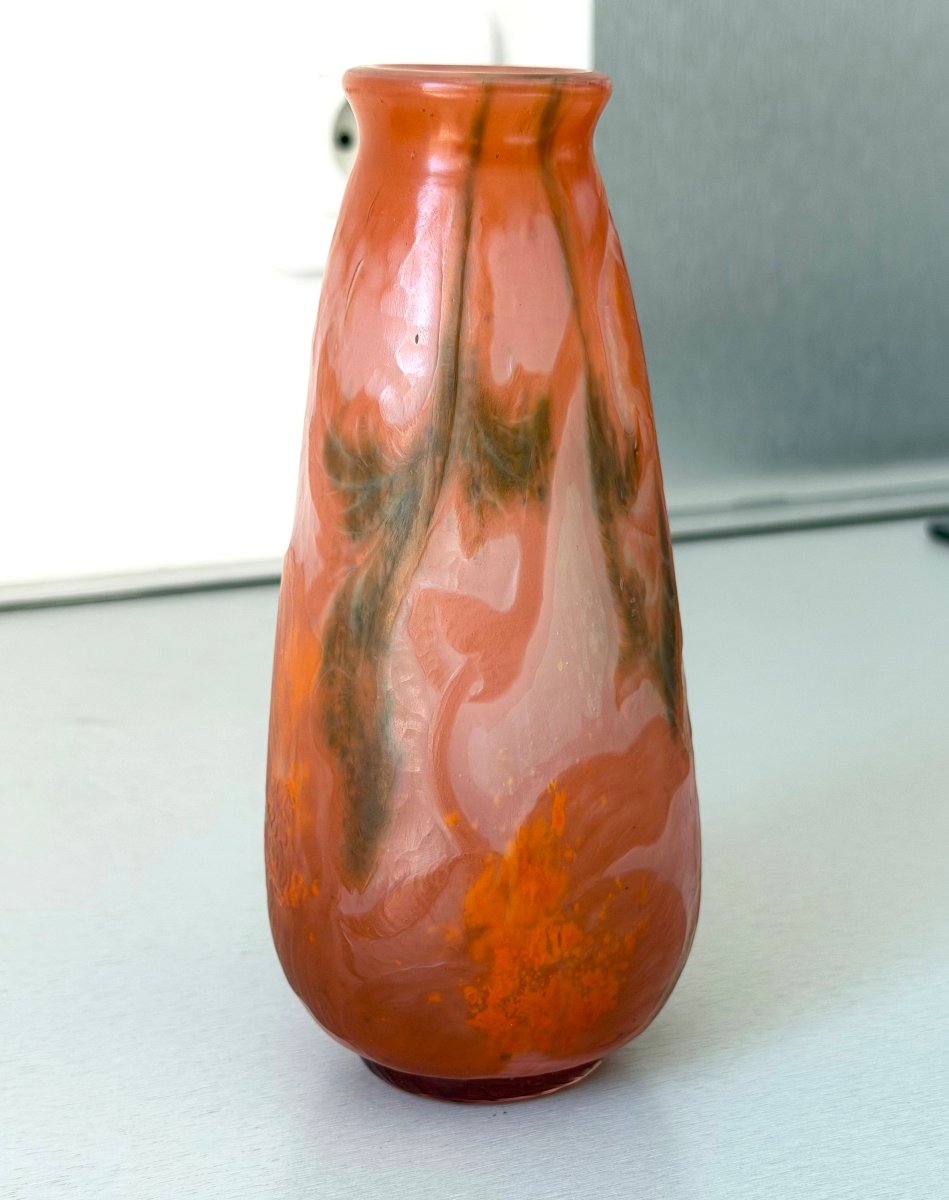 Rare vase Art Nouveau à décor Intercalaire Emile Gallé à Nancy-photo-2