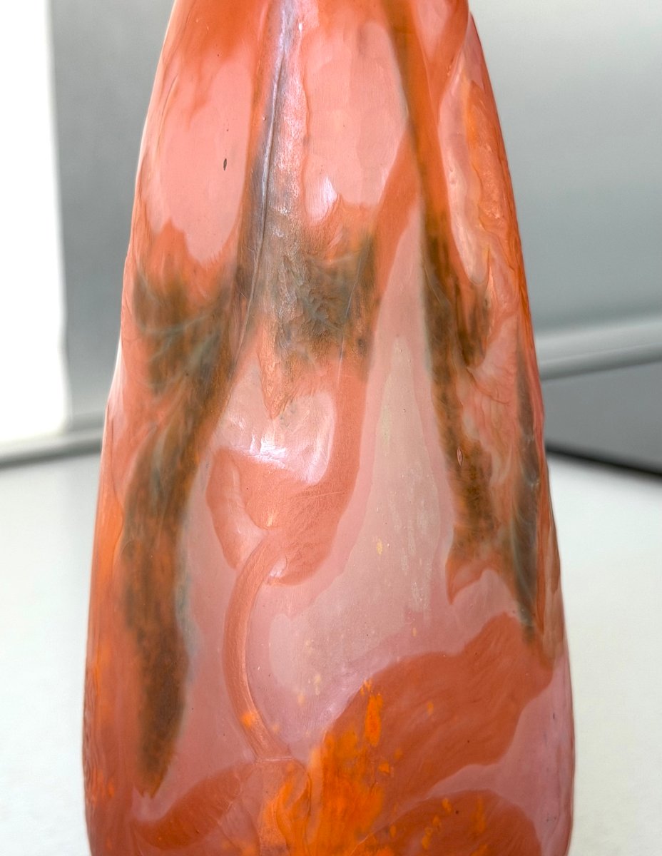 Rare vase Art Nouveau à décor Intercalaire Emile Gallé à Nancy-photo-2