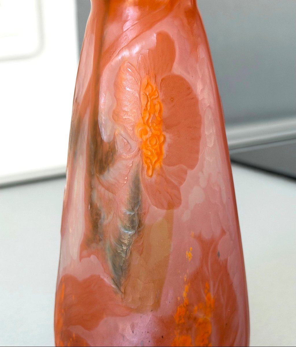 Rare vase Art Nouveau à décor Intercalaire Emile Gallé à Nancy-photo-3