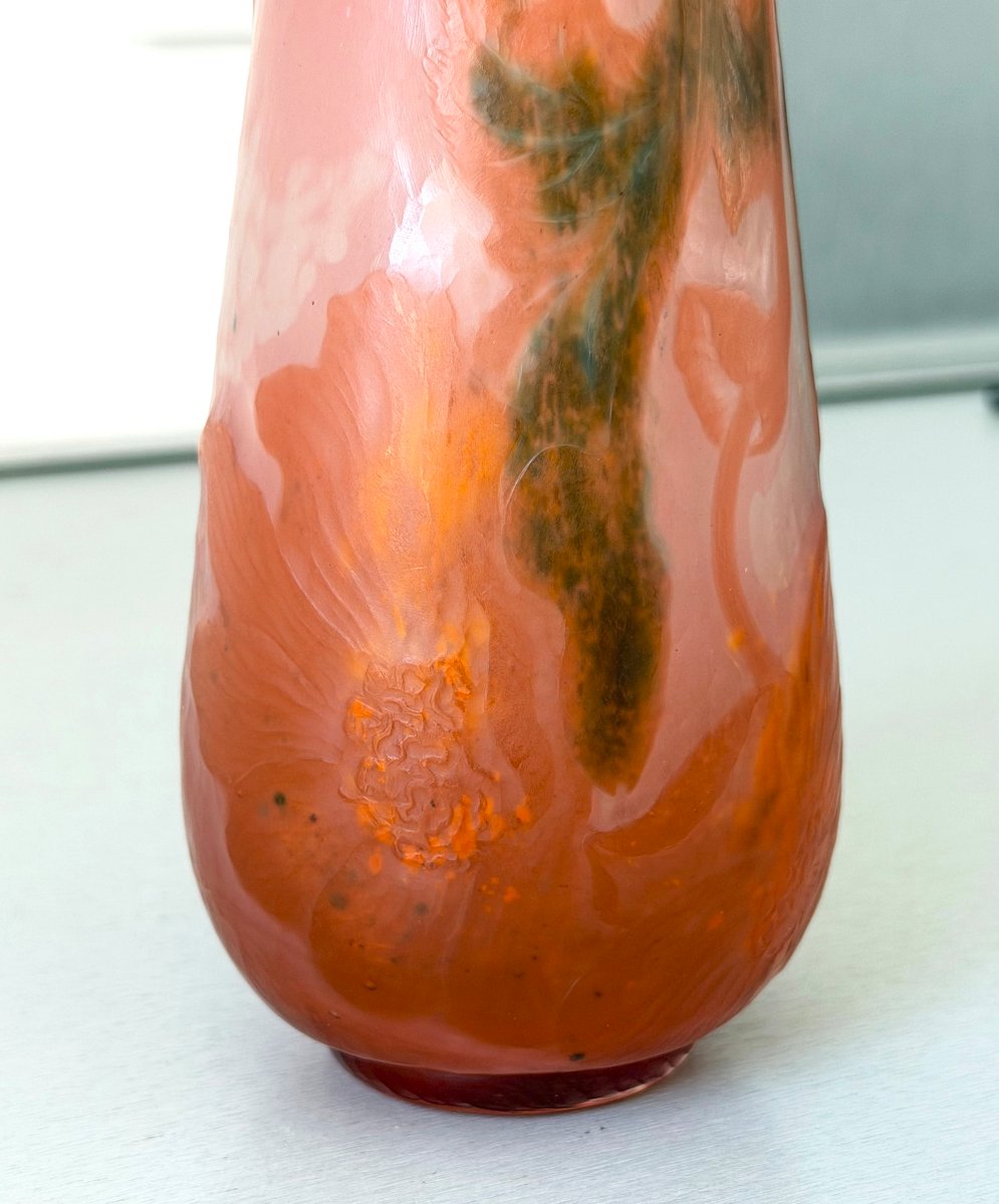 Rare vase Art Nouveau à décor Intercalaire Emile Gallé à Nancy-photo-5