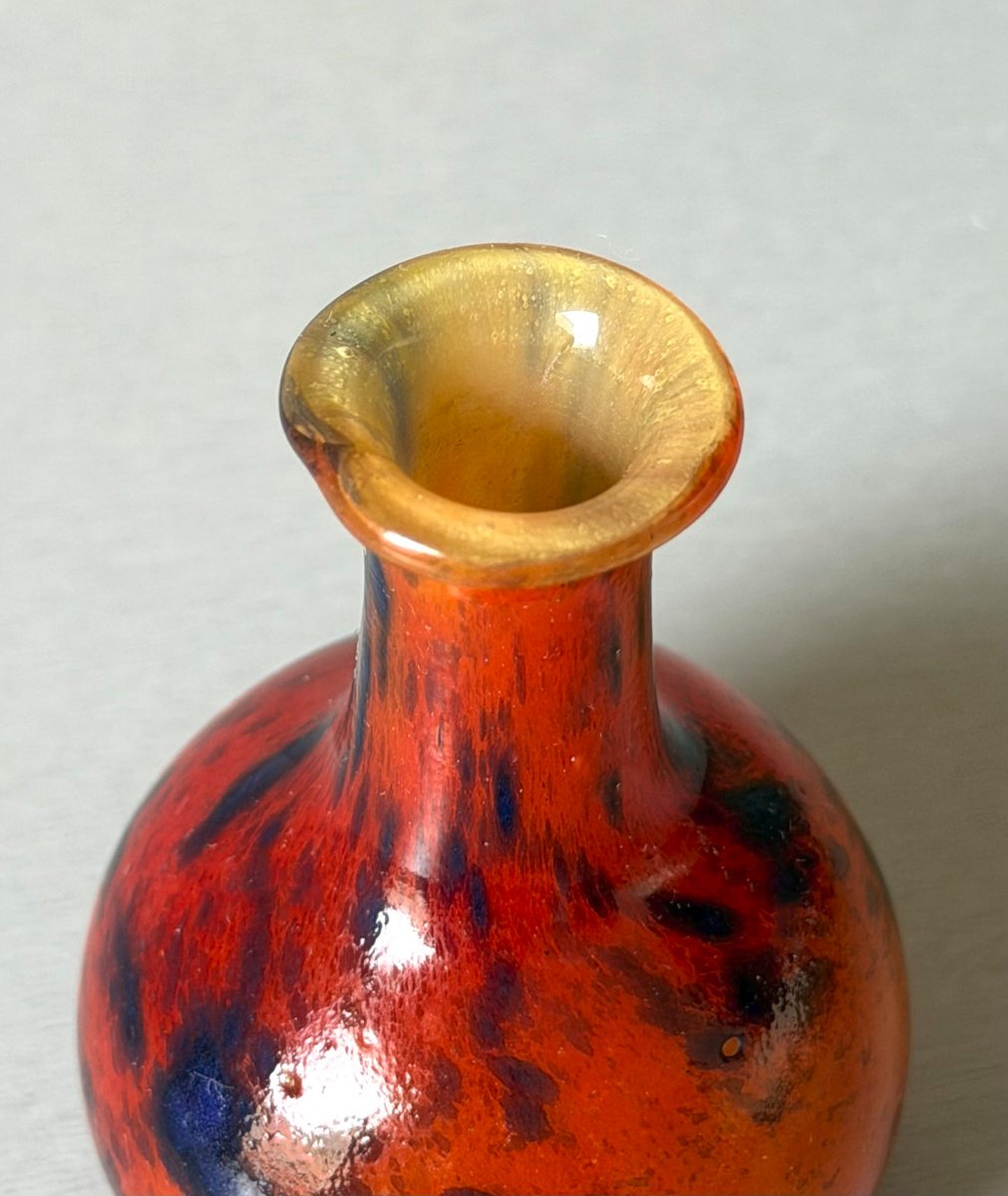 "bijou" Art Deco Vase By Charles Schneider - Le Verre Français-photo-3