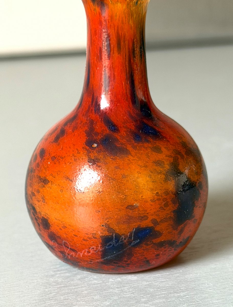 "bijou" Art Deco Vase By Charles Schneider - Le Verre Français-photo-1
