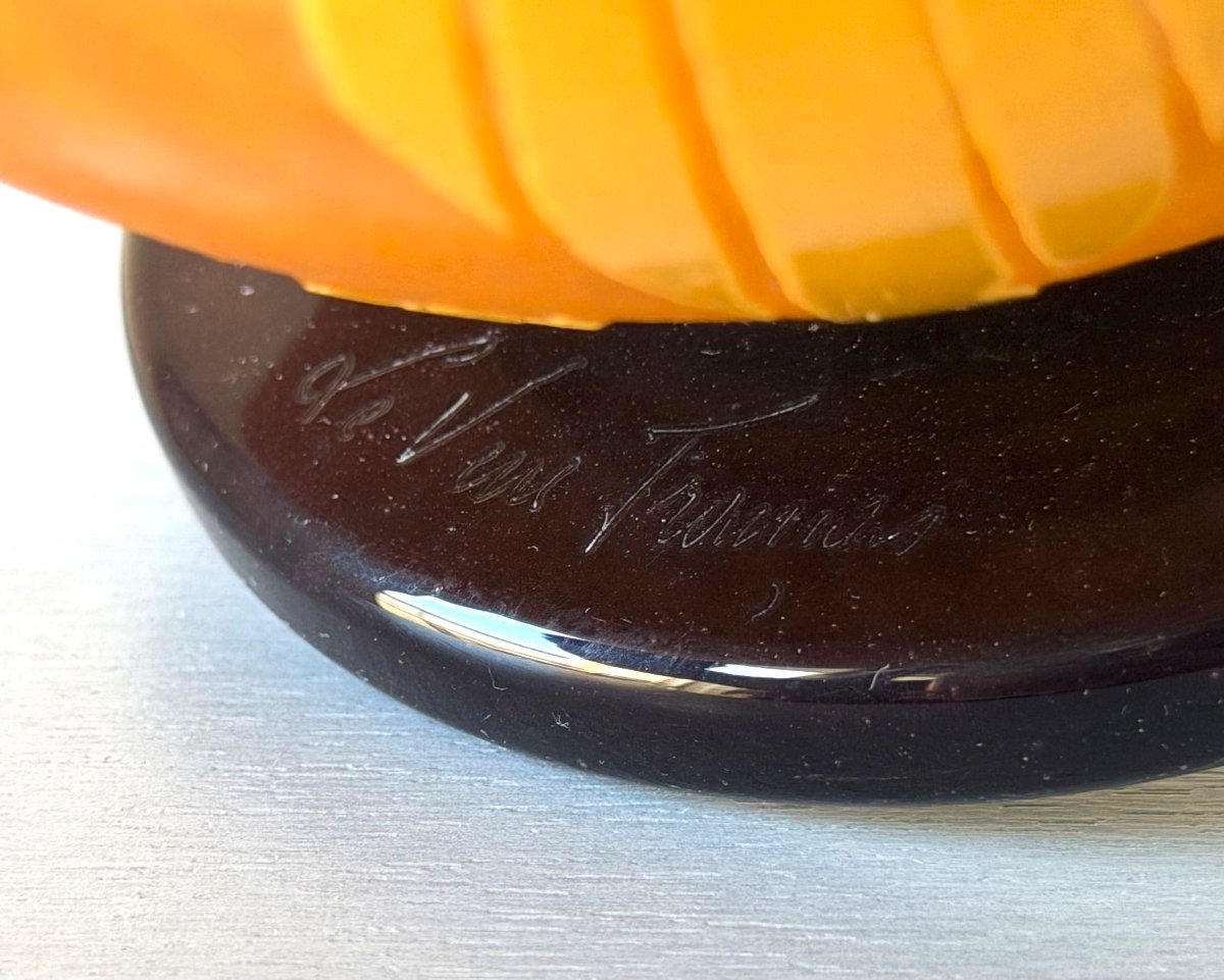 Schneider "draperies" Art Deco Vase - Le Verre Français-photo-5