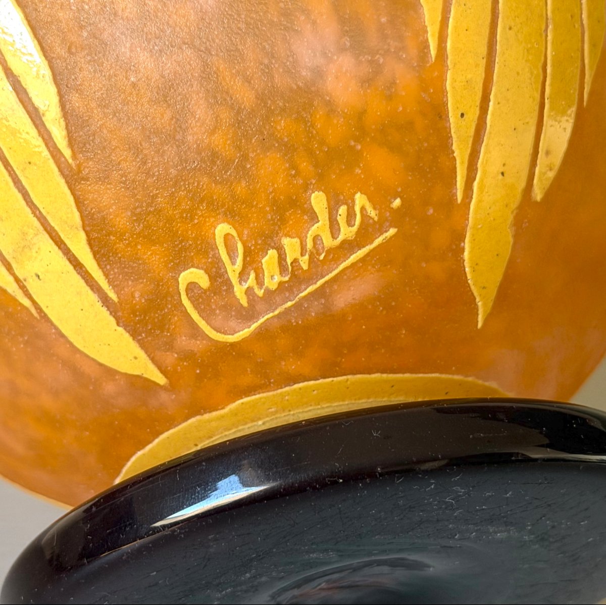 Schneider "draperies" Art Deco Vase - Le Verre Français-photo-6